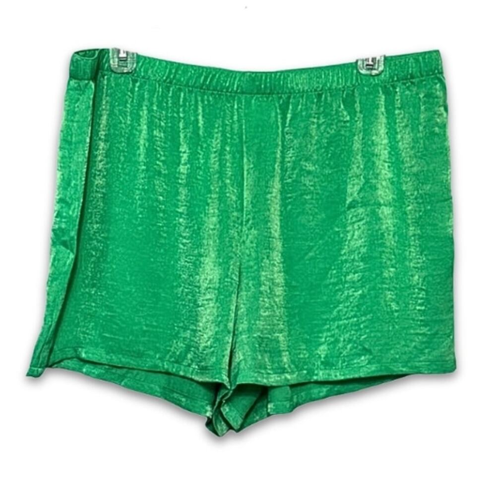 Abound Shorts High Rise Elastic Waistband Lightweight Solid Green Women's L NWOT